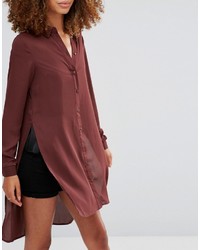 Vero Moda Shirt Dress With Slits And Closed Back