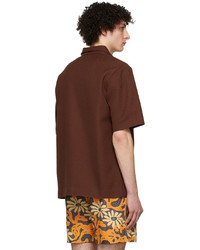 Nanushka Brown Bodil Short Sleeve Shirt