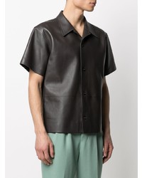 Bottega Veneta Short Sleeve Leather Shirt