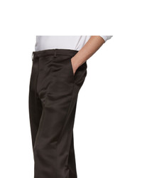 Prada Brown Silk Classic Satin Trousers