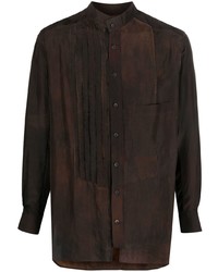 Ziggy Chen Hybrid Pleat Detailing Silk Shirt