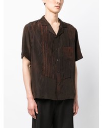 Ziggy Chen Layered Short Sleeve Silk Shirt