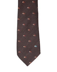 Etro 8cm Hedgehog Wool Silk Jacquard Tie