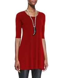 Eileen Fisher Half Sleeve Silk Jersey Tunic Plus Size