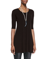 Eileen Fisher Half Sleeve Silk Jersey Tunic Plus Size