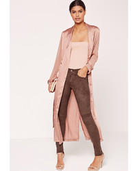 Missguided Faux Suede Skinny Trousers Brown