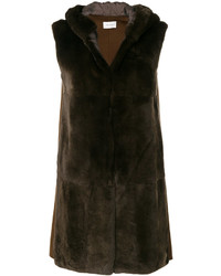 Yves Salomon Furry Sleeveless Coat