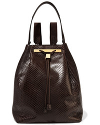 The Row Python Backpack Dark Brown