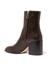 Aeyde Leandra Python Effect Leather Ankle Boots