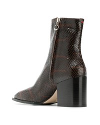 Aeyde Snake Effect Ankle Booties