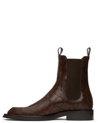 Martine Rose Brown Python Chelsea Boots