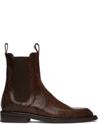 Martine Rose Brown Python Chelsea Boots