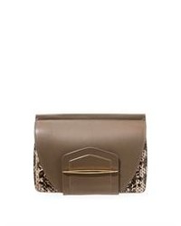 Nina Ricci Cart Blanche Leather And Snake Effect Clutch