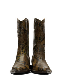 Martine Rose Brown Snake Cowboy Boots