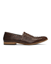 Dark Brown Snake Leather Loafers