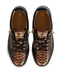 Giuseppe Zanotti Frankie Snakeskin Effect Leather Sneakers