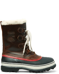 Sorel 1964 Caribou Faux Shearling Trimmed Waterproof Leather And Rubber Snow Boots