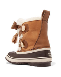 Chloé Sorel Crosta Med Suede And Shearling Boots