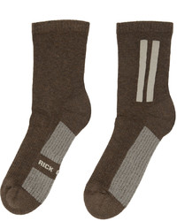 Rick Owens Brown Glitter Socks