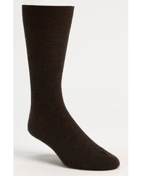 Pantherella Merino Wool Mid Calf Dress Socks Dark Brown 08 Regular