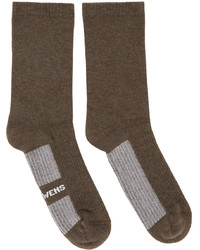 Rick Owens Taupe Logo Socks