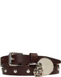Dark Brown Studded Leather Bracelet