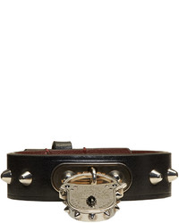 Alexander McQueen Leather Studded Padlock Bracelet