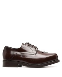 Dark Brown Studded Leather Derby Shoes