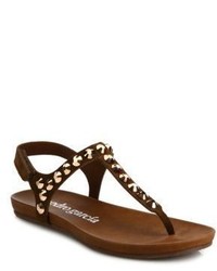 Pedro Garcia Judith Studded Leather Thong Sandals