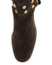 See by Chloe Janis Studded Suede Bootie Asfalto