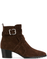Tod's Buckle Strap Ankle Boots