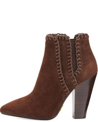 Michael Kors Michl Kors Channing Whipstitch Suede Bootie Nutmeg