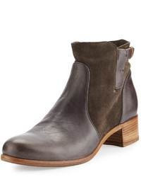 Alberto Fermani Viola Leather Suede Bootie Forged Iron