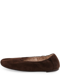 Eileen Fisher Pond Suede Ballerina Flat Chocolate