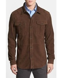 Façonnable Faconnable Short Suede Leather Shirt Jacket Medium