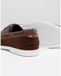 Asos Boat Shoes In Brown Faux Suede