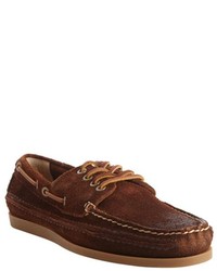 Frye Brown Suede Leather Slip On Boat Shoe Loafers