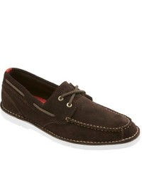 Rockport Vacation Ready 2 Eye Boat Shoe Dark Bitter Chocolate Suede Moc Toe Shoes