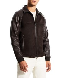 Theory Otis Reece Leather Jacket In Java At Nordstrom