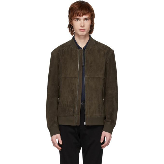 Hugo Taupe Suede Laures Jacket, $305 | SSENSE | Lookastic