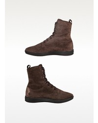 Moreschi Dark Brown Suede Lace Up Ankle Boot