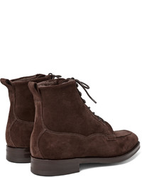 Edward Green Nevis Shearling Lined Suede Boots