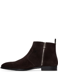 Paul Smith Ps By Brown Suede Mulder Boots