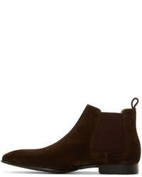 Paul Smith Ps By Dark Brown Suede Falconer Boots