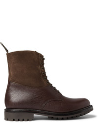 Grenson Samuel Cross Grain Leather And Suede Boots