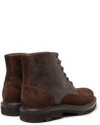 Brunello Cucinelli Textured Leather And Suede Boots