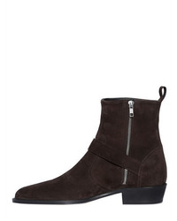 The Kooples Suede Leather Classic Buckled Boots
