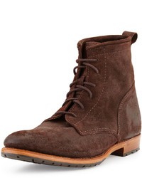 Walk-Over Walkover Rutherford Suede Lace Up Boot Dark Brown