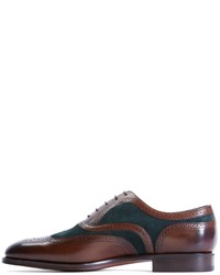 Brooks Brothers Edward Green Malvern Iii Suede And Leather Wingtips