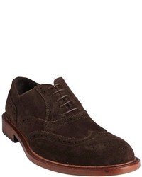 Kenneth Cole New York Brown Suede Lace Up Tooled Elite Class Wingtip Brogues